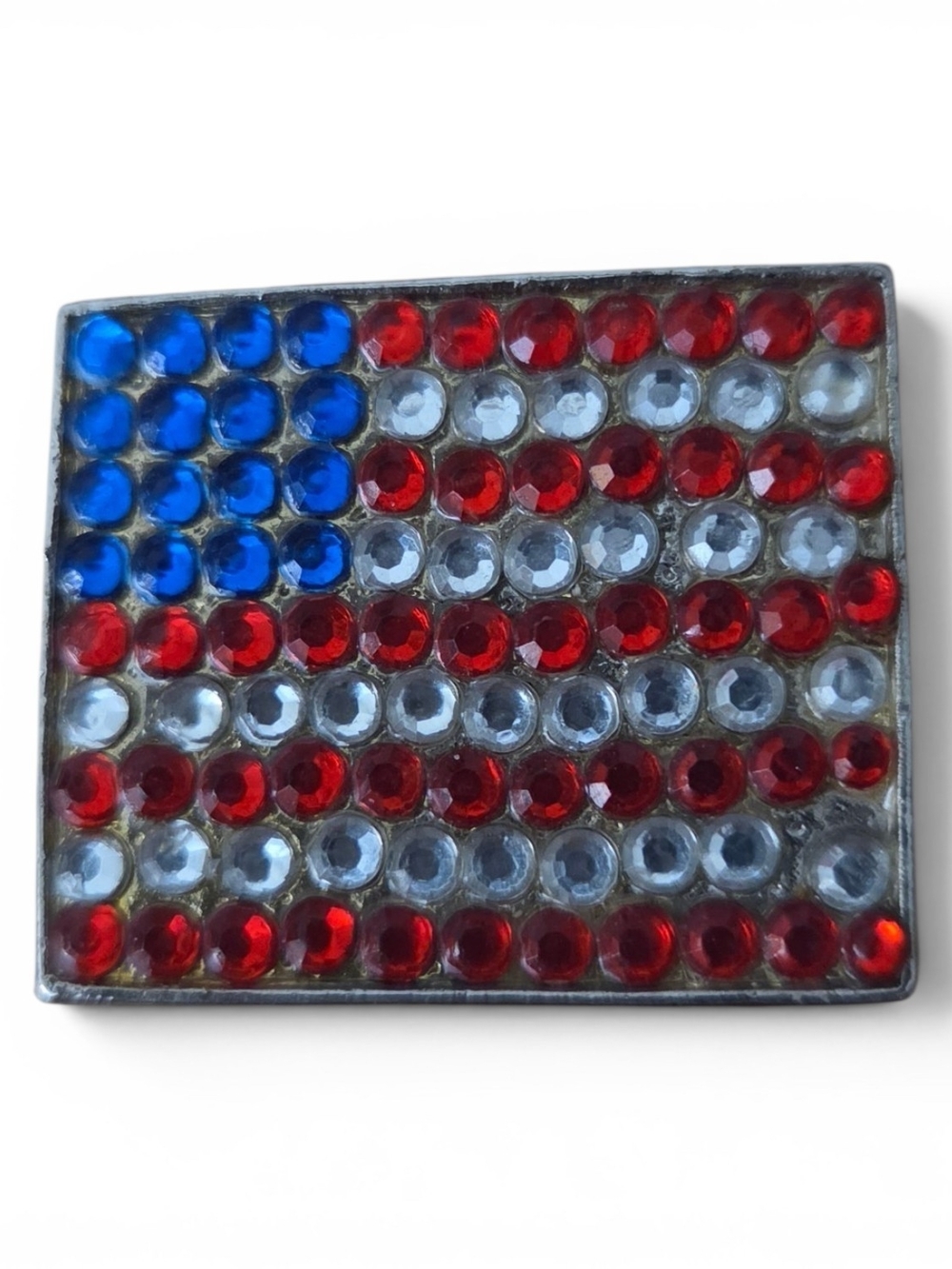 Patriotic Crystal Flag Brooch - Red, White & Blue